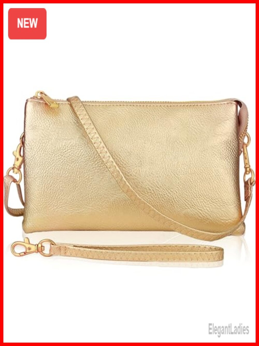 Vegan Leather Convertible Wristlet Crossbody Purse for Women